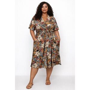 Vintage Jenny Tropical Print Dress - Size 18